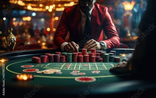 Poker player with playing c...