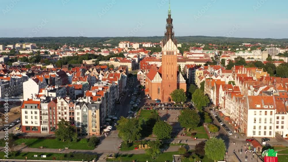 Summer scenery of Elblag city in the light of the setting sun. Poland Summer scenery of Elblag city in the light of the setting sun. Poland