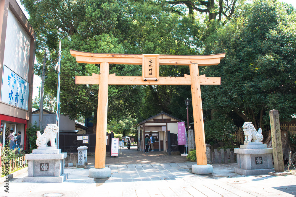 水前寺成趣園の表参道鳥居 水前寺成趣園の表参道鳥居