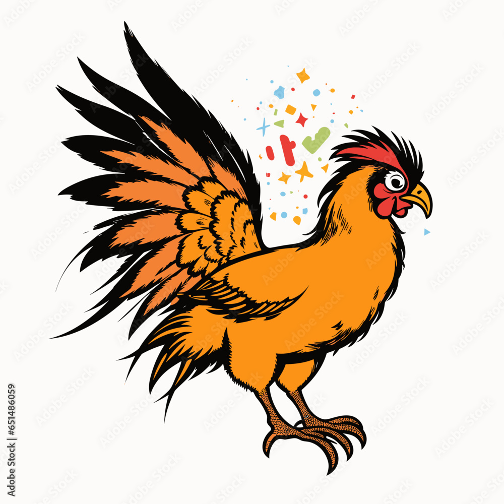Colorful Chicken Vector Icon