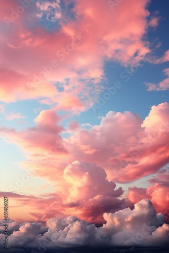 Abtract​ background texture of pastel sky and cloud in evening, use for advertising and put object on it for advertising work : Generative AI