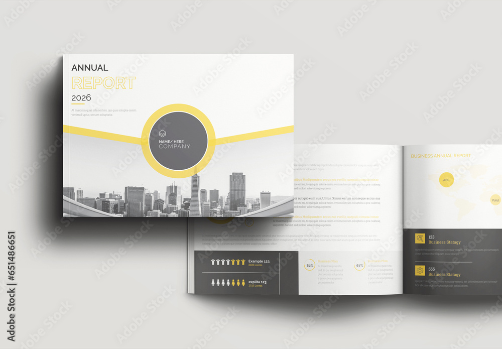 Annual Report Layout Stock Template Adobe Stock