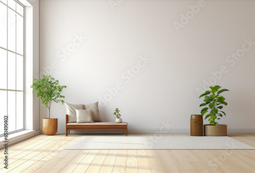 Minimalist living room interior with little decoration