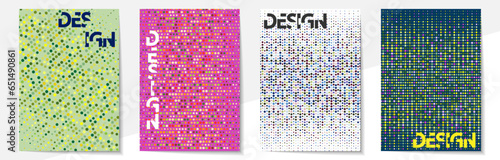 Geometric cover design templates A-4 format. Editable set of layouts for covers of books, magazines, notebooks, albums, booklets. Modern colors.