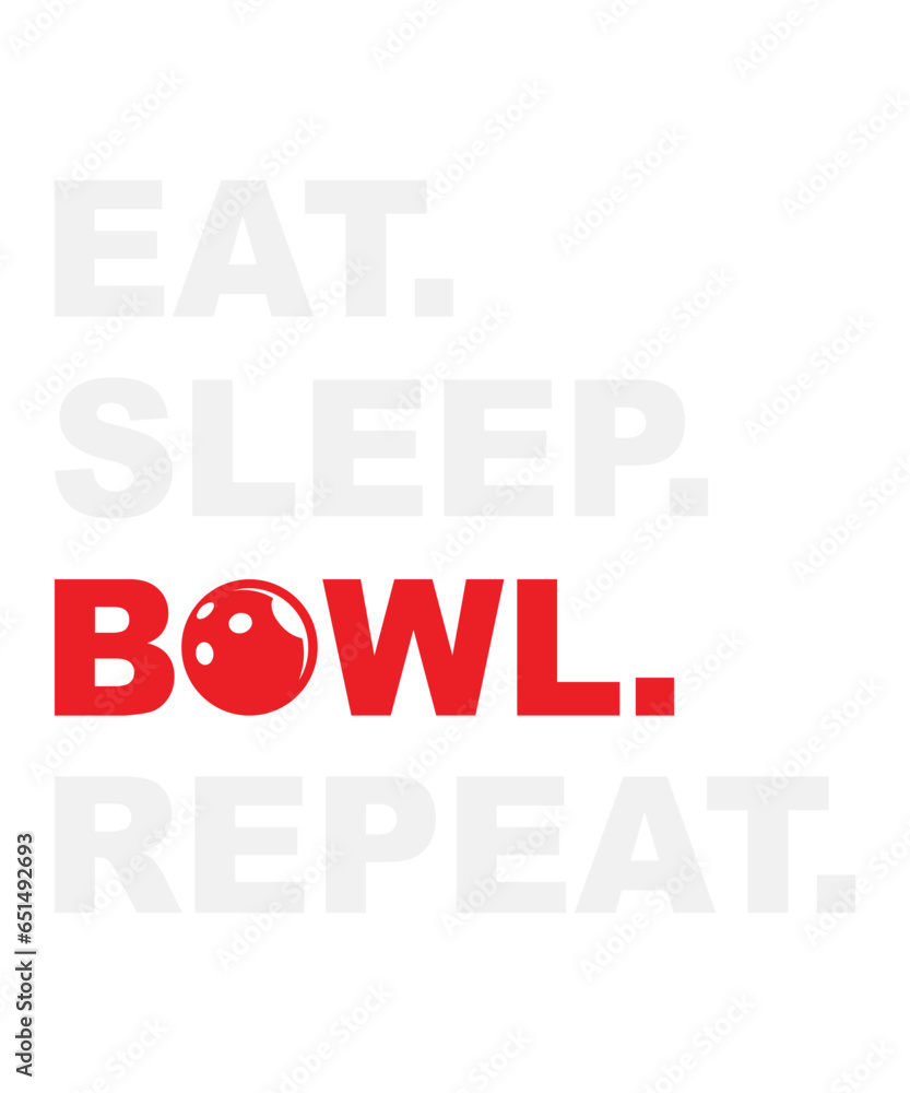 Eat Sleep Bowl Repeat Funny Bowling Svg Design
These file sets can be used for a wide variety of items: t-shirt design, coffee mug design, stickers,
custom tumblers, custom hats, printables, print-on-