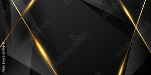 Abstract modern design black background with luxury golden elements vector illustration.