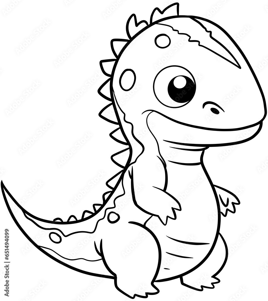 Fototapeta premium cartoon dinosaur for coloring page