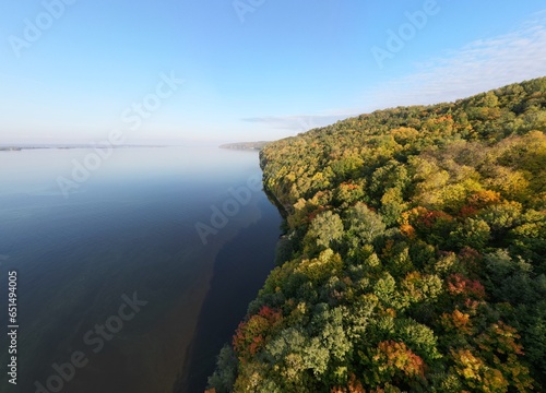 The Volga and the river bank go into the distance.