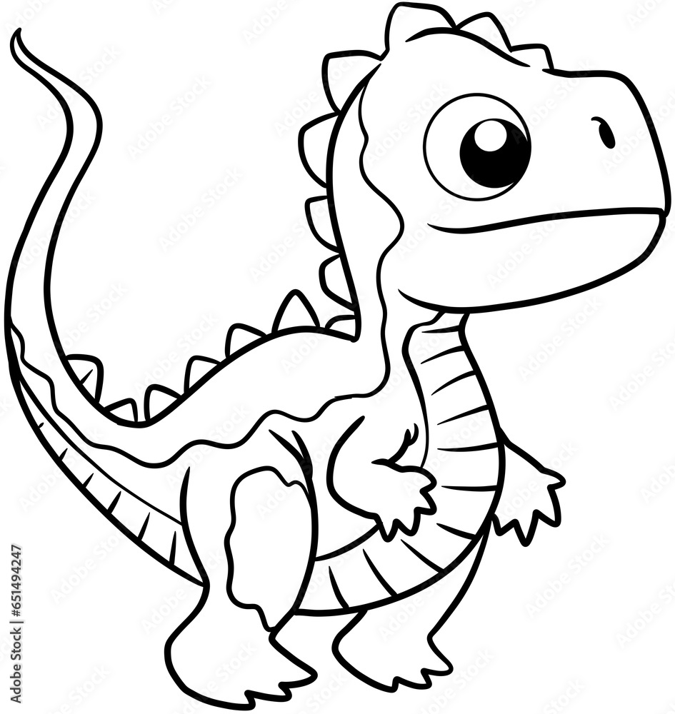 Fototapeta premium cartoon dinosaur for coloring page