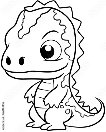 cartoon dinosaur for coloring page