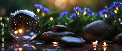 Bokeh Concept Background Glass Ball In The Focus