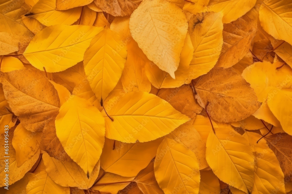 Autumn leaves forest background. Generate Ai