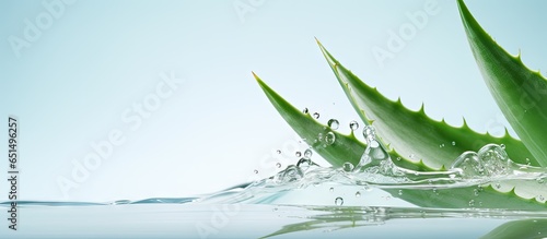 Sliced Aloe Vera on a isolated pastel background Copy space
