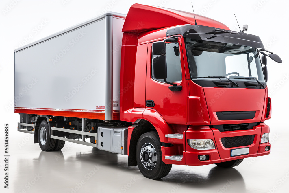 Big truck white isolated. Cutout truck. Big truck white isolated. Cutout truck.