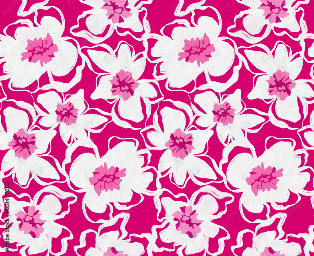 Seamless flower pattern. Leaves background. Abstract elegance pattern.