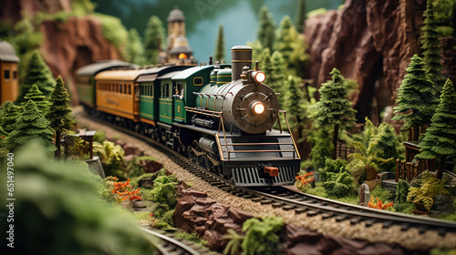 Detailed miniature landscape showcasing an elaborate model train set