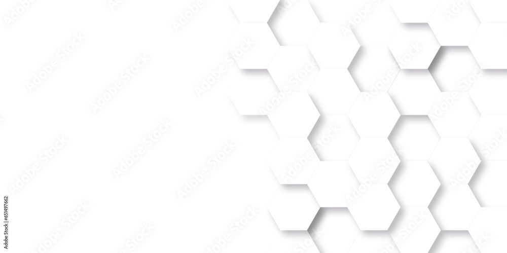 Background with modern hexagons. white texture background . hexagon abstract background. Surface polygon pattern with glowing hexagon paper texture and futuristic business.