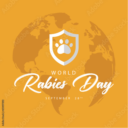 World rabies day. Dog footprint vector illustration. Suitable for templates, web, social media, greeting cards etc