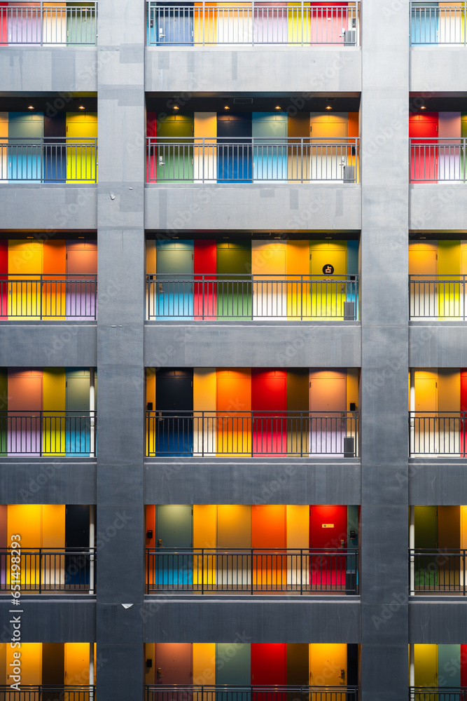 August 19th, 2023. Tokyo, Japan. Colorful doors.