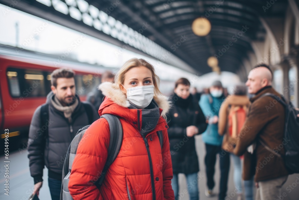 Passengers in Masks on Public Transit Passengers in Masks on Public Transit