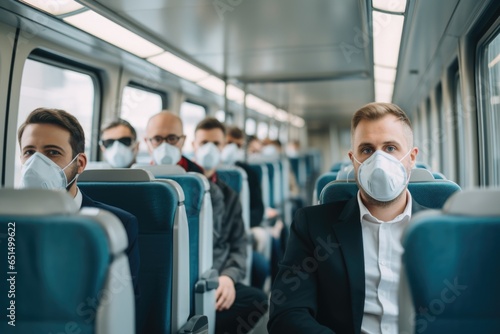 Passengers in Masks on Public Transit
