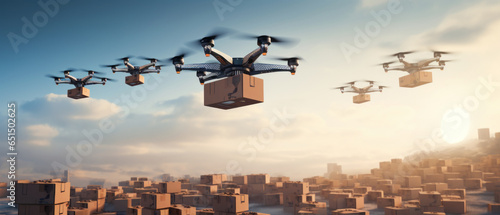 Drone delivery concept. Generative AI