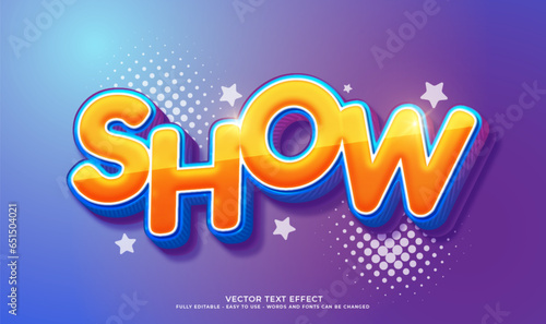 Vector text show with 3d style effect