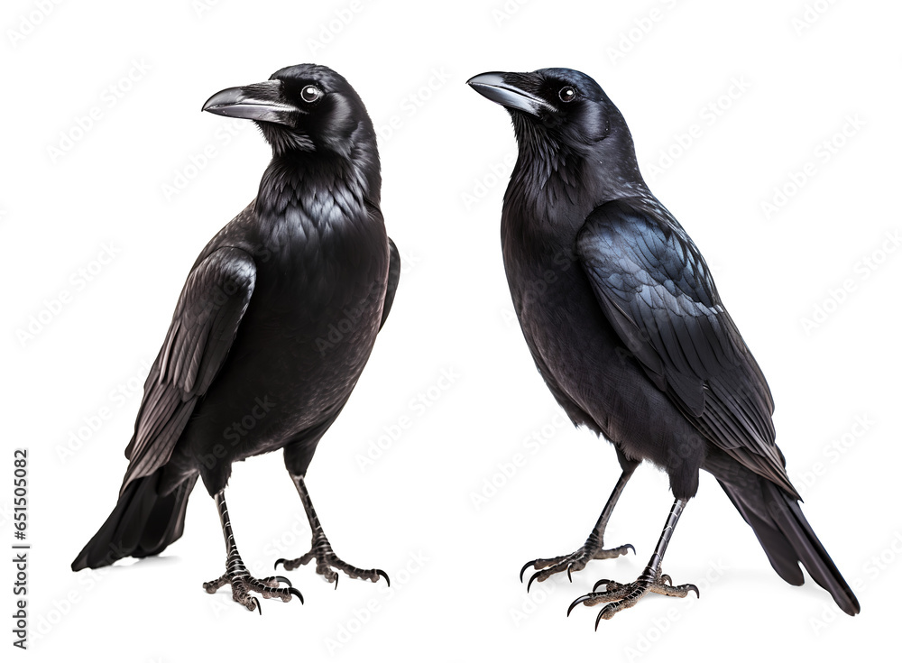 Fototapeta premium set of crows isolated on transparent png background