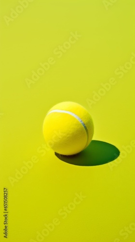 Minimalist background with tennis ball. Tennis ball minimalistic background. Generative AI