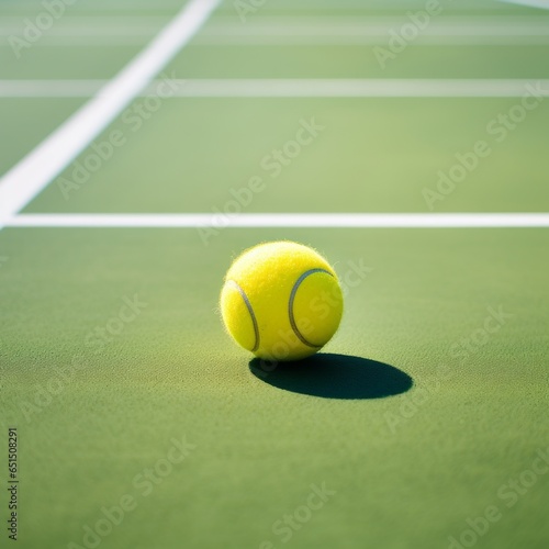 Minimalist background with tennis ball. Tennis ball minimalistic background. Generative AI
