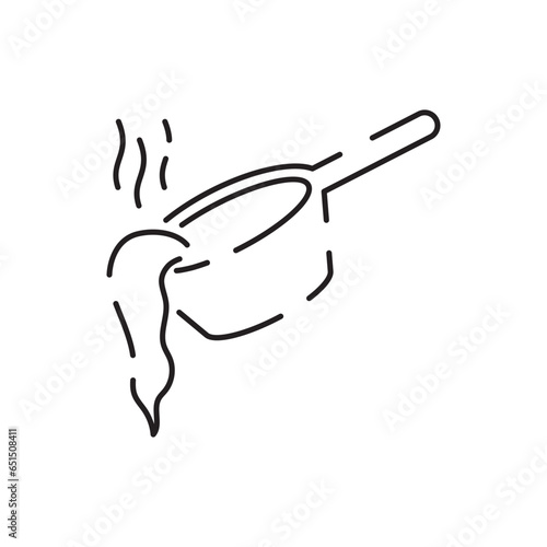 Blacksmith line icon. Flat line icon. Metal work sign. Outline sign for mobile concept and web design, store