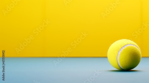 Minimalist background with tennis ball. Tennis ball minimalistic background. Generative AI © ColdFire