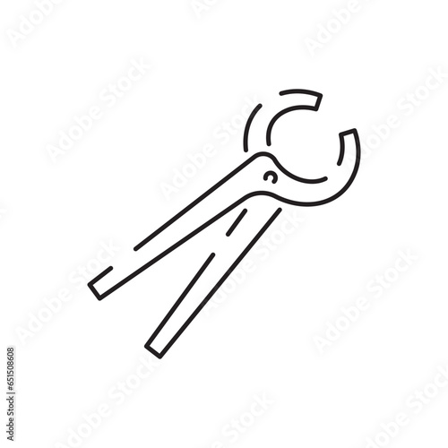 Blacksmith line icon. Flat line icon. Metal work sign. Outline sign for mobile concept and web design, store