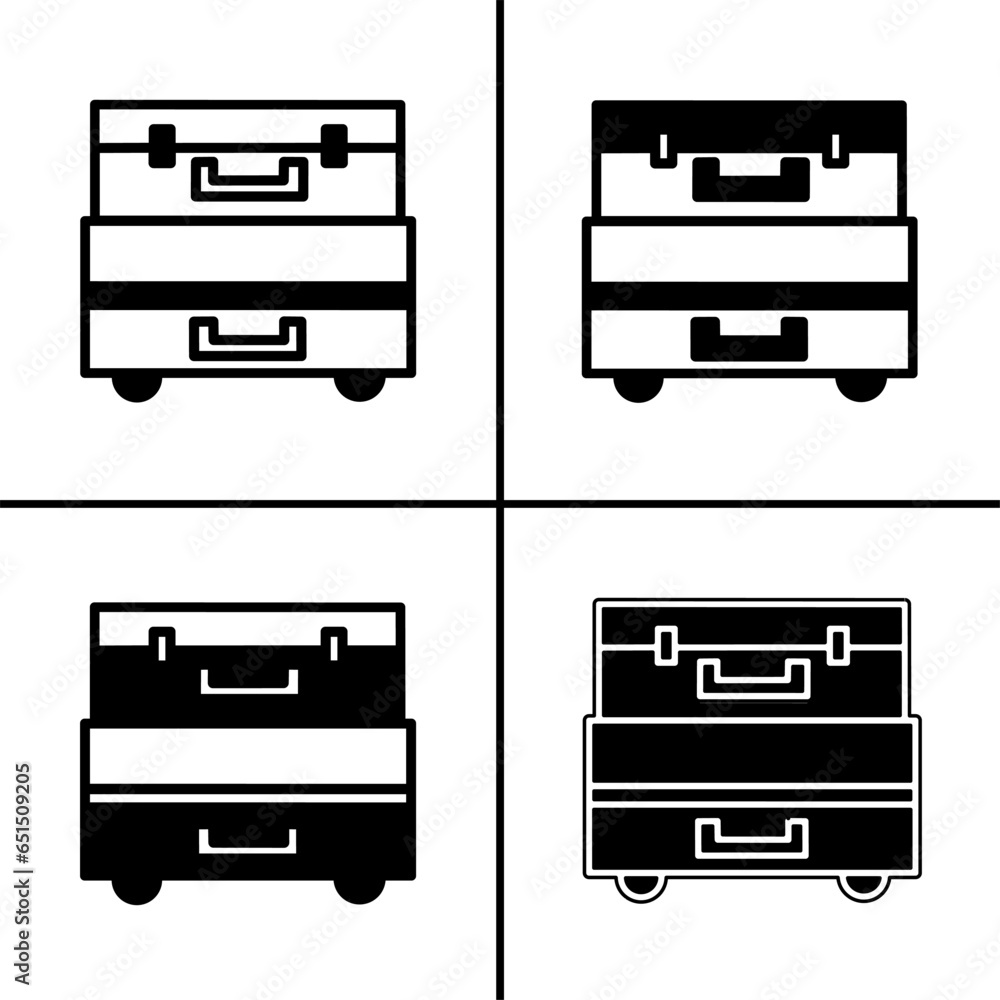 Vector black and white illustration of suitcase icon for business. Stock vector design. Vector black and white illustration of suitcase icon for business. Stock vector design.