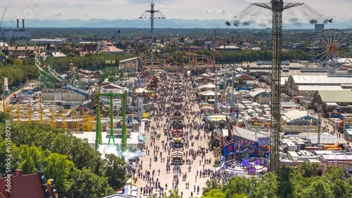 Munich Oktoberfest bavaria germany time lapse, munich germany oktoberfest munich top view.