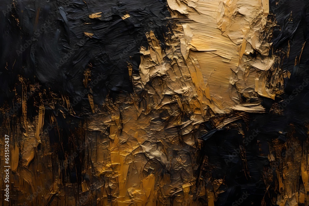 Abstract rough dark coloured art painting texture, with oil brushstroke, pallet knife paint on canvas - Generative AI