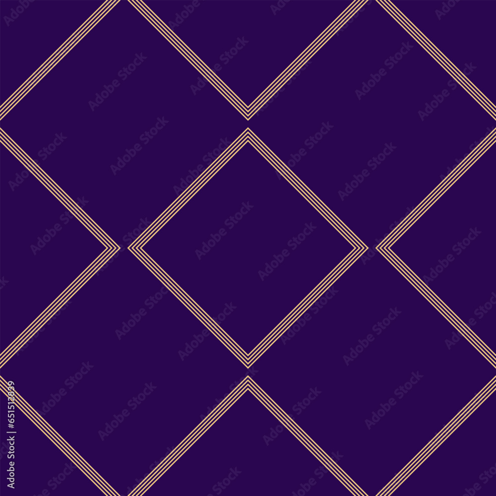 Modern stylish square-linear seamless pattern in golden color on a dark purple background. Seamless decorative geometric ornament. Modern stylish square-linear seamless pattern in golden color on a dark purple background. Seamless decorative geometric ornament.