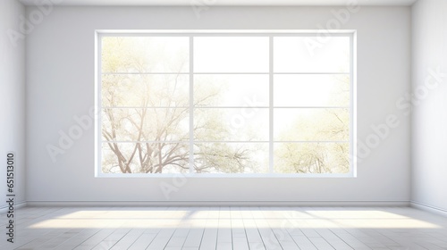 Clean office interior empty copy space with sunlight.AI generated image