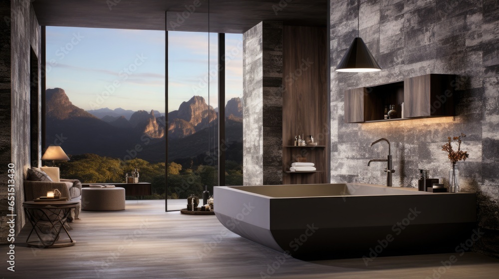 Trendy Bathroom. Stainless combined with marble or travertine is a minimalistic approach that feels luxurious Trendy Bathroom. Stainless combined with marble or travertine is a minimalistic approach that feels luxurious