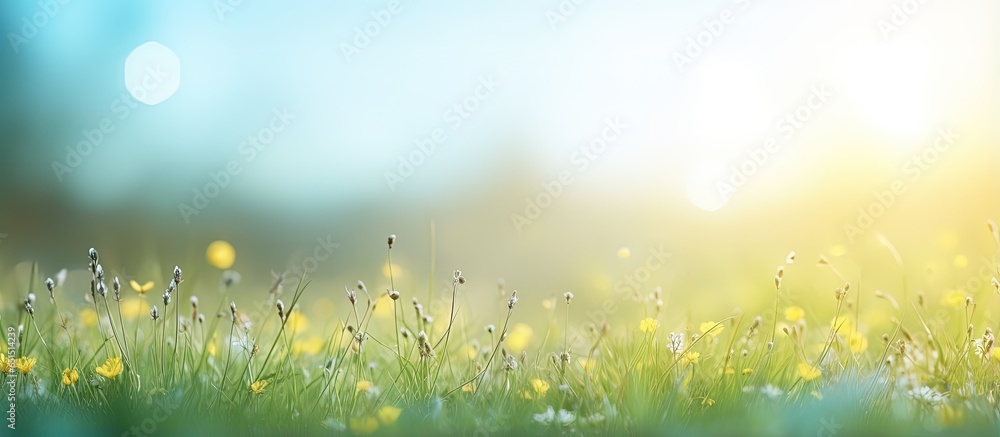 Earth day idea Ethereal blend of verdant meadow and autumn sky