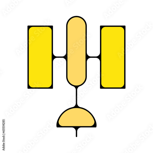 picto logo icones et symbole satellite espace fin couleur jaune