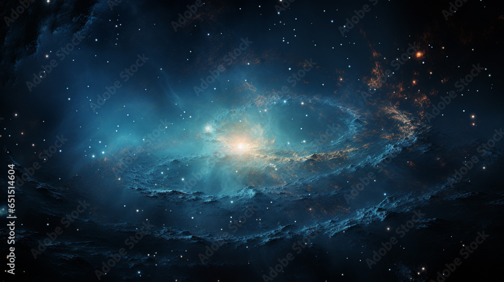 Fototapeta premium a spiral galaxy in the style of dark blue and light black