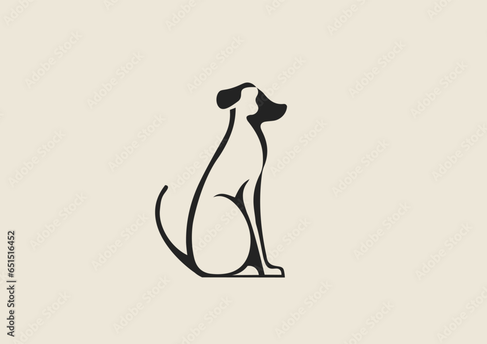 Obraz premium Logo, dog sign. Silhouette, minimalism.