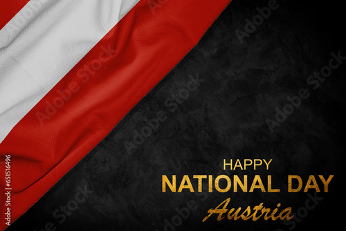 Austria national day greeting card, banner, vector illustration. Austrian day 26th of October background with pennant.
