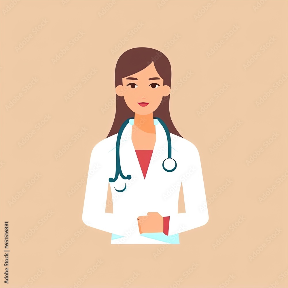 Nurse, girl doctor. Vector illustration flat style
