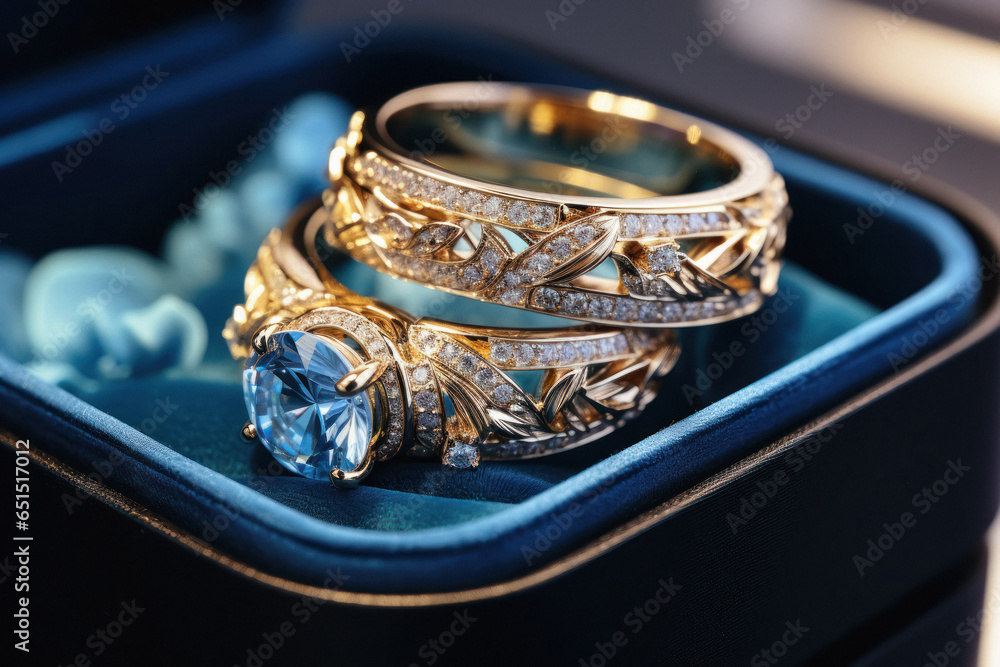 Engagement ring with jewelery box Engagement ring with jewelery box