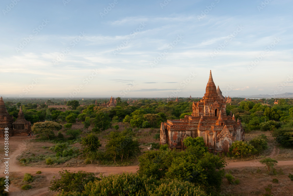View at the temples of Bagan during sunrise, Bagan, Myanmar, Asia View at the temples of Bagan during sunrise, Bagan, Myanmar, Asia