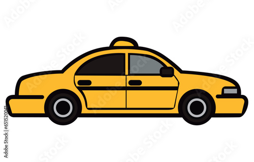 Taxi Car illustration vector. Yellow taxi Car Flat illustration. 