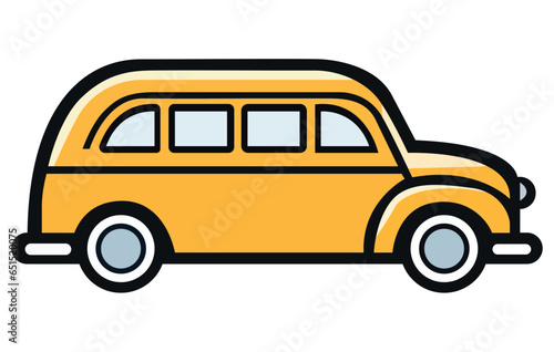 Taxi Car illustration vector. Yellow taxi Car Flat illustration. 