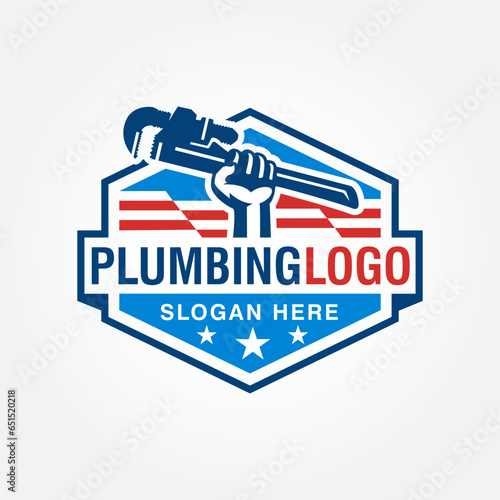 plumbing logo design vector template, plumber logo design